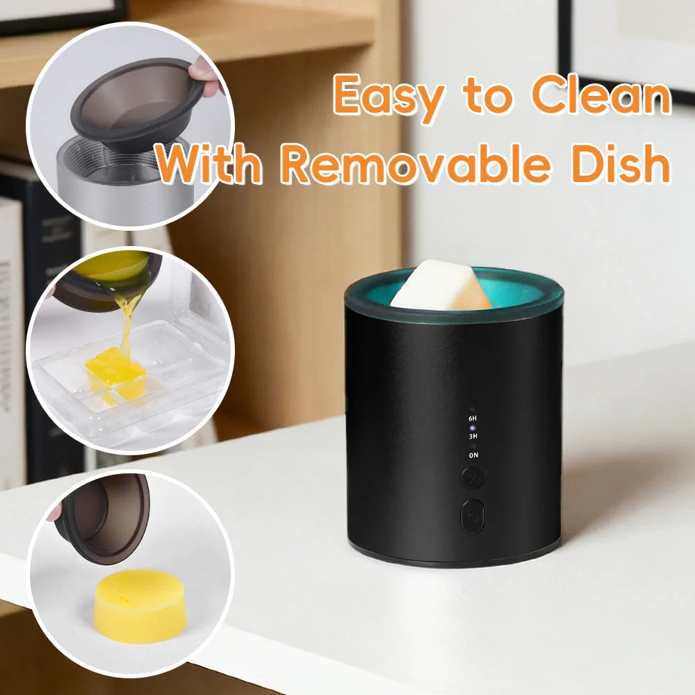 Ember & Glow Wax Melt Warmer — USB Electric Aroma Heater with RGB Mood Light
