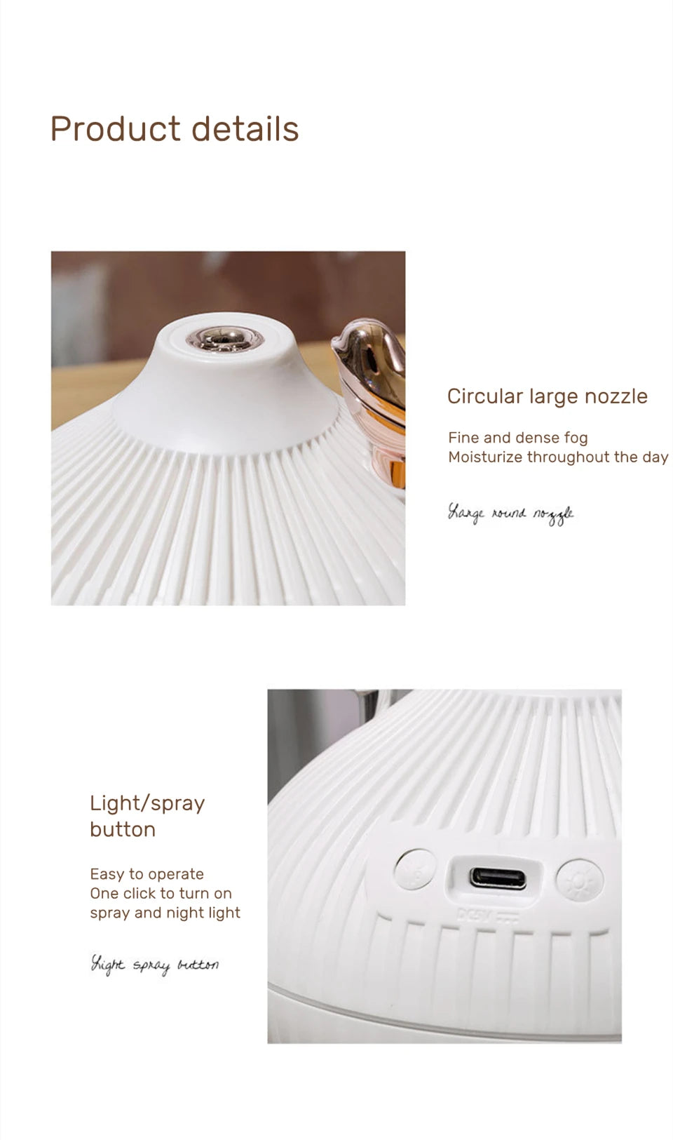 Ember & Glow USB Aroma Diffuser – 300ml Cool Mist with Warm LED Night Light
