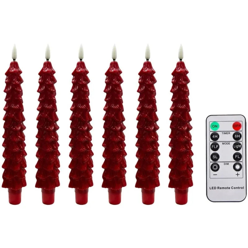 Ember & Glow Flameless LED Pillar Candles – Set of 6 with Remote Control